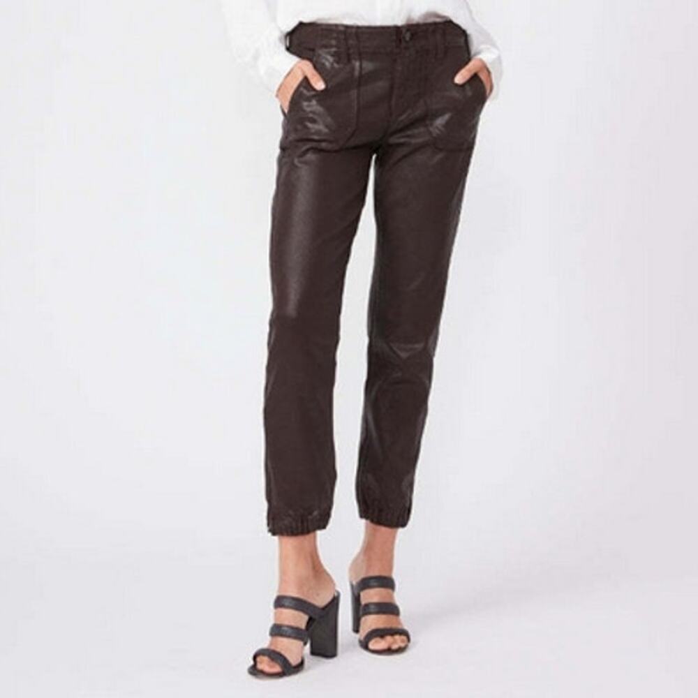 PAIGE Mayslie Transcend Denim Weekender Jogger 27"‎ Chicory Coffee Luxe Coating - Picture 3 of 16